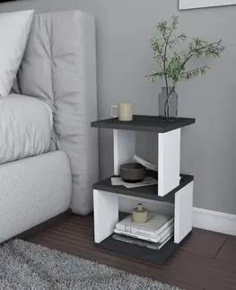 Noční stolek Carter - Anthracite, White