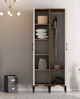 Šatní skříň Kumsal PP - Walnut, Cream