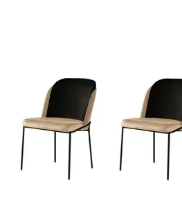 Sada jídelních židlí Dore Beige and Black, 2 ks