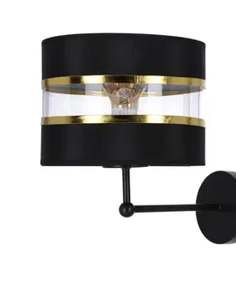 Nástěnná lampa Andy, černá, stínidlo 1x40W E27