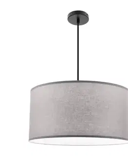 Závěsná lampa SHANTI černá 1x40W E27 stínidlo šedé