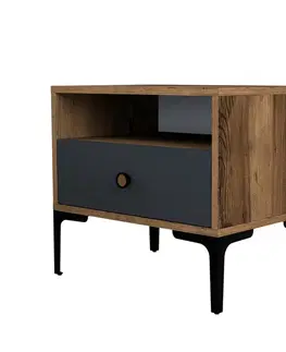 Noční stolek Lizbon Walnut Anthracite