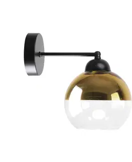 Nástěnná lampa Contessa černá 1x40 E27 zlaté stínidlo