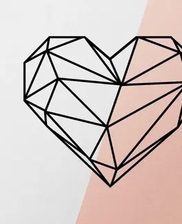 Dekorativní kovový doplněk na zeď Heart Metal Decor