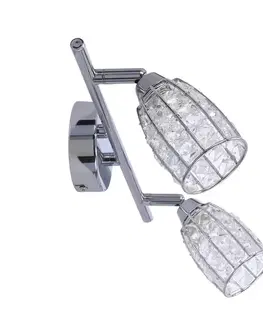 Stropní lampa Shiba chromový pásek 2x15W g9 průhledné stínidlo