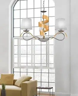 Závěsná lampa chrom/zlatý lustr 3x40W E14 Denis