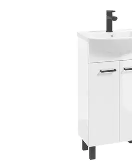 ArtDef Koupelnová skříňka NOVELTY White D45 s umyvadlem Tomaso 45 | 45 cm