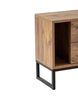 Noční stolek Glimmer - Atlantic Pine, Black