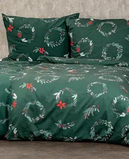 4Home Vánoční bavlněné povlečení Poinsettia, 160 x 200 cm, 70 x 80 cm