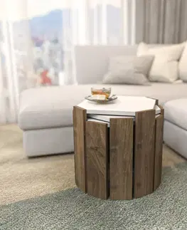 Konferenční stolek Lori - White, Walnut