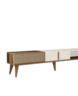 TV stolek Milan Alt - Walnut, Cream