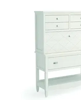 Estila Luxusní venkovský masivní psací stůl Amberes s vyklápěcí pracovní deskou a úložným prostorem s vyřezávaným zdobením 112 cm