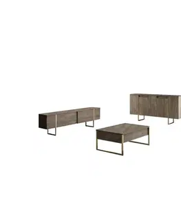 Skříňka Luxe Walnut and Gold