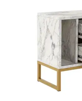 Noční stolek Glimmer - Fressia Marble, Gold