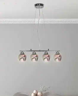 Nastavitelná závěsná lampa s chromovým 3D skleněným stínidlem Sirius
