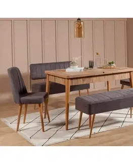 Jídelní set s rozkládacím stolem a židlemi (5 kusů) Vina 0701 - 4 - Anthracite, Atlantic