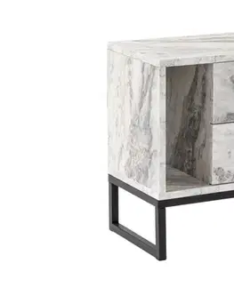 Noční stolek Glimmer - Fressia Marble, Black