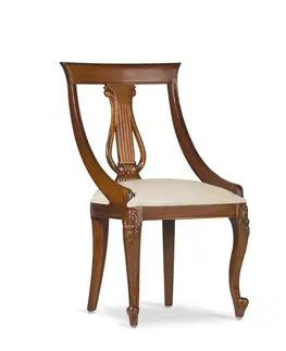 Estila Rustikální luxusní židle M-VINTAGE z masivu hnědé barvy s béžovým potahem 90cm