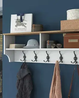 Nástěnný věšák Polo White and Walnut