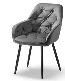 Jídelní židle BUTTON LOUNGE šedá, 2 ks
