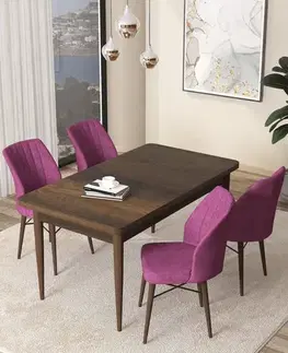 Dining Table & Chairs Set (5 Pieces) Arp - Baroque, Purple