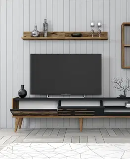 TV stěna / Sestava pod TV Valensiya - Walnut, Anthracite