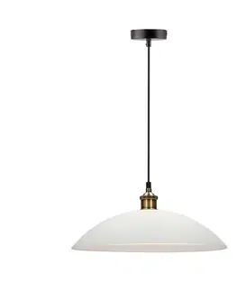Závěsná lampa Dexter 3, měděná, 1x60W, E27, bílé stínidlo