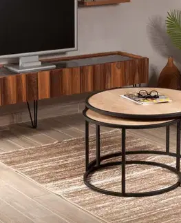 Sada odkládacích stolků (2 kusy) Tambur - Oak