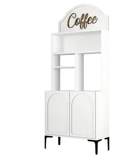 Coffee Bar Cabinet Lyon 80 - White, Black