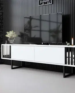 TV stolek Chrome Line - White, Black