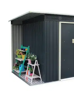 Zahradní domek s přístřeškem CH šedá Dekorhome
