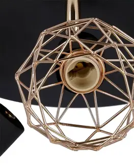 Stropní lampa, černá, měděné stínidlo, Acrobat