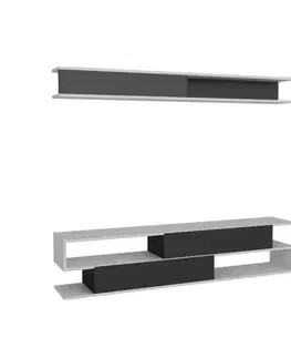 Televizní stolek s policí Sims Black and White