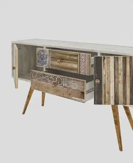 Televizní stolek Odense White and Walnut
