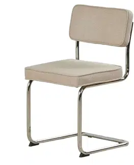 Estila Jídelní židle Bente, pískově béžová, chrom