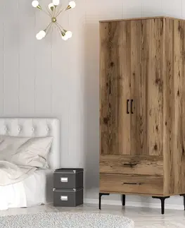 Šatní skříň Kumsal T - Walnut