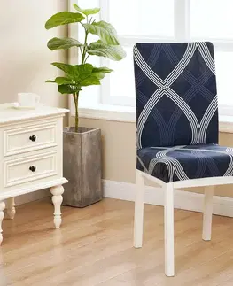 4Home Napínací potah na židli Elegant modrá, 45-50 cm, sada 2 ks