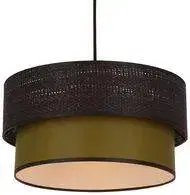 Závěsná lampa Arezzo černá 1x60W E27 černá+olivové stínidlo
