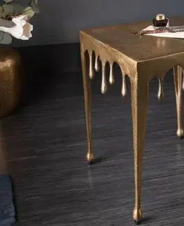 Estila Art-deco příruční stolek Liquid Line ve zlaté barvě 44cm