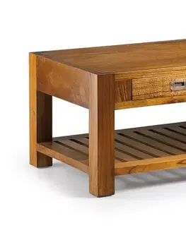 Estila Masivní elegantní konferenční stolek Star se dvěma zásuvkami 120cm