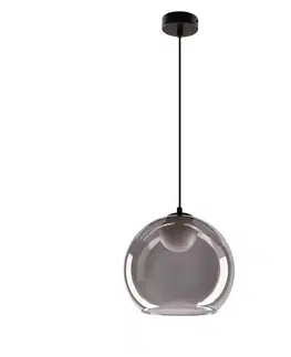 Stropní lampa Brin černá 1x15W G9 kouřová s bílým stínidlem