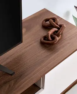 TV stolek Veramont - White, Walnut