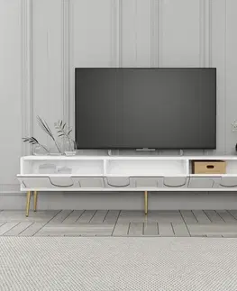 TV stolek Lyon 43 - White, Gold