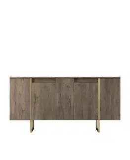 Konzolový stolek Luxe - Walnut, Gold