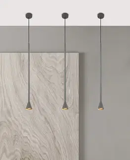 Závěsná lampa Tucson Ledea šedá, dlouhá