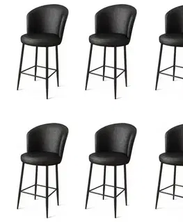 Bar Stool Set (6 Pieces) Uras - Black