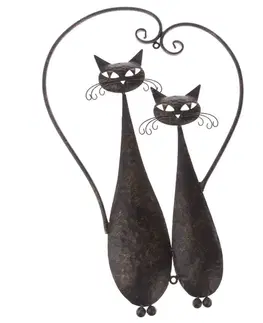 Dakls Kovová dekorace na zeď Cats, 52 cm