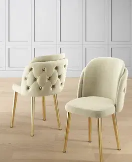 Sada židlí (4 kusy) Axle - Cream, Gold