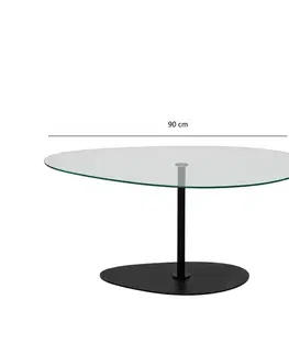 Konferenční stolek Porto - Transparent, Black