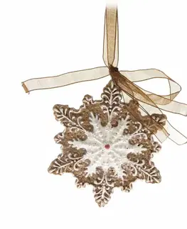 Vánoční závěsná dekorace Gingerbread flake, 7,3 x 7,3 cm